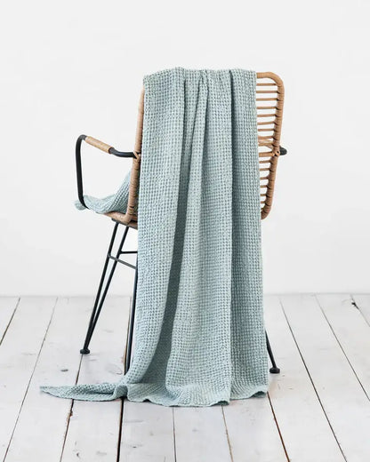 Linen waffle throw