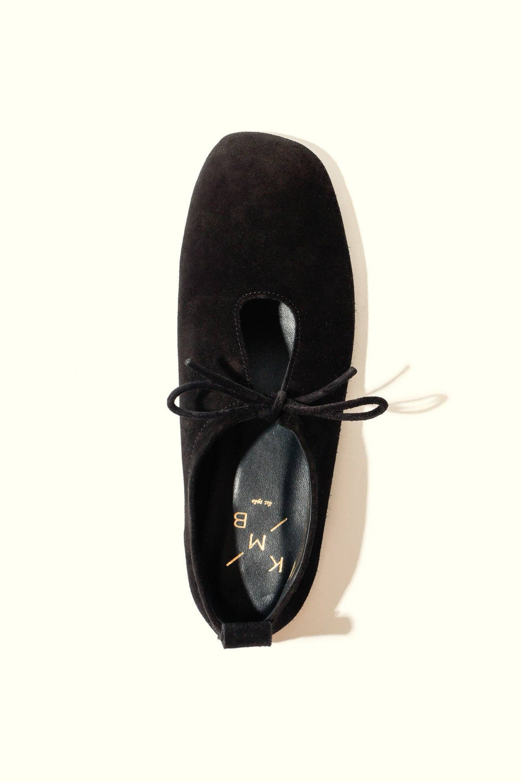 KATY BLACK – Soft Leather Flats with Front Tie