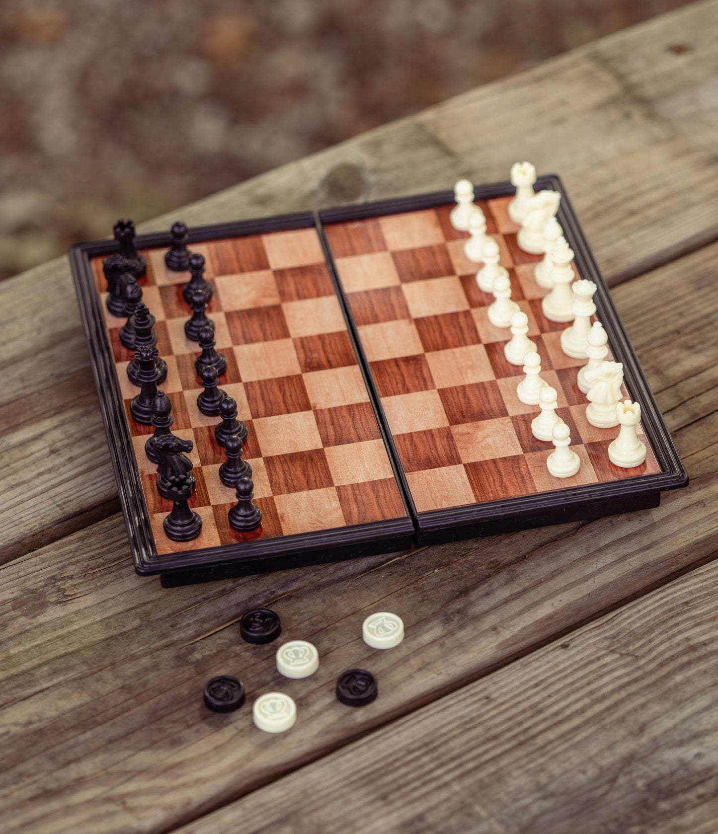 Bunk House King Of The Hill Magnetic Travel Chess & Checker