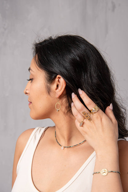 Brass & Stone Enchanted Heart Bracelet