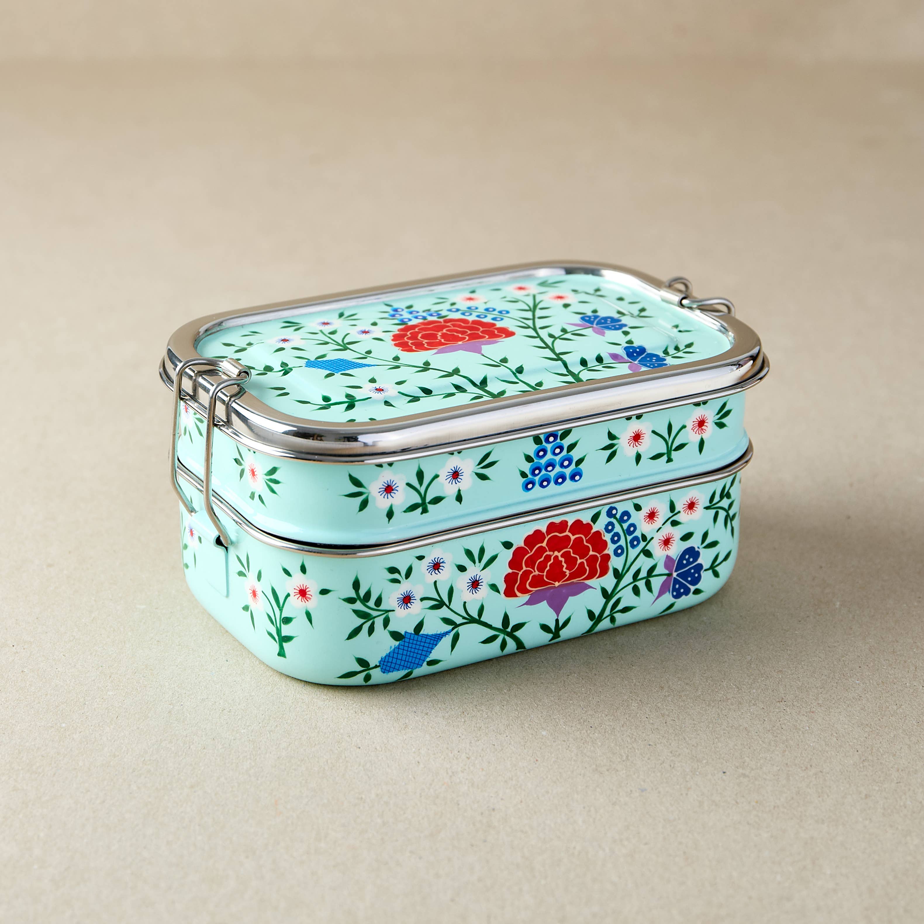 Tiffin-Style Lunchbox | Turquoise Spring