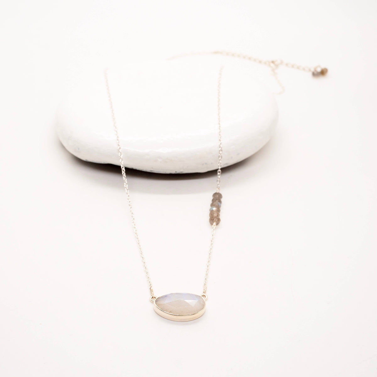 Sterling Silver Aura Stone Necklace