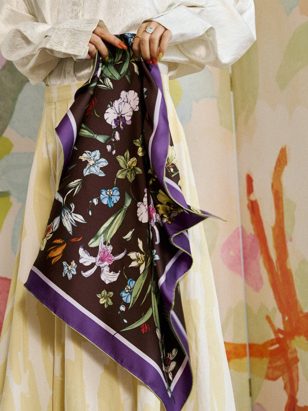 "Orchid Symphony" Silk Wrap