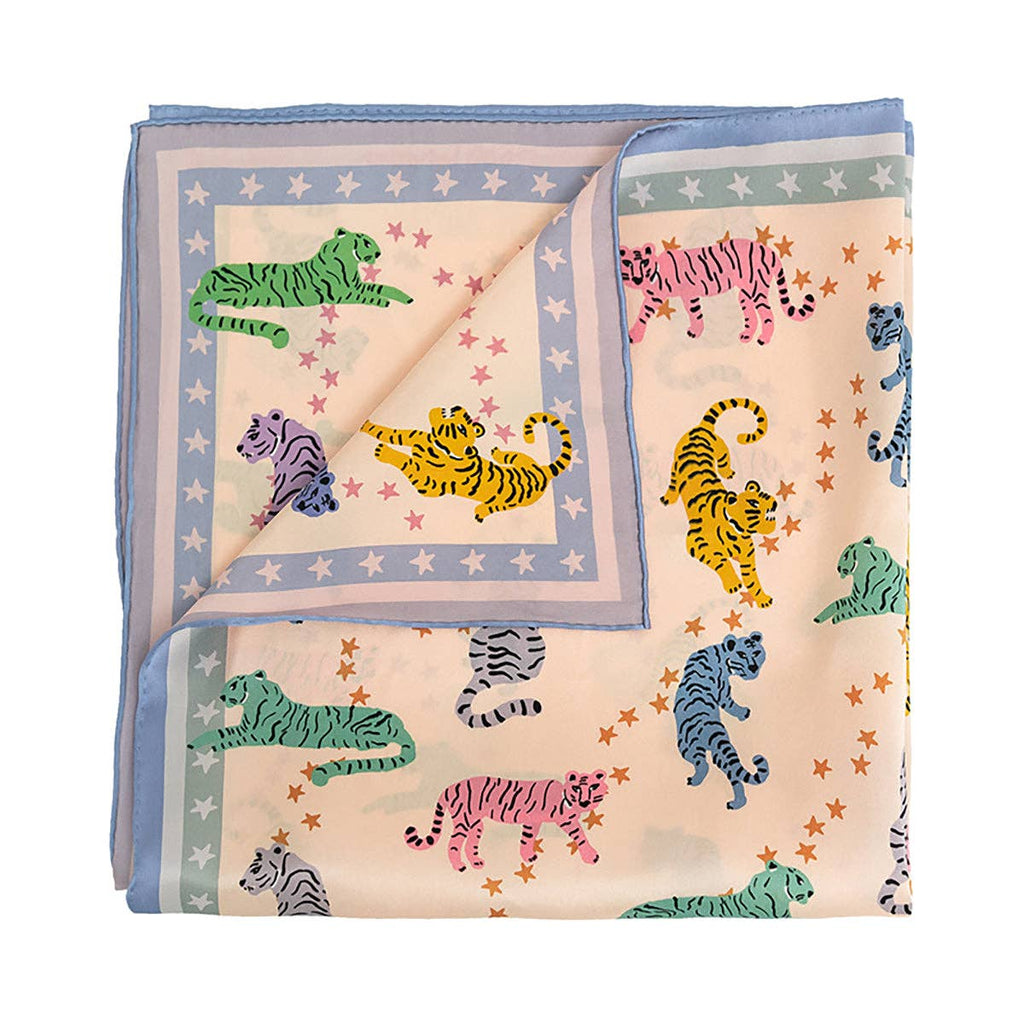 Neon Tigers Silk Bandana Kerchief
