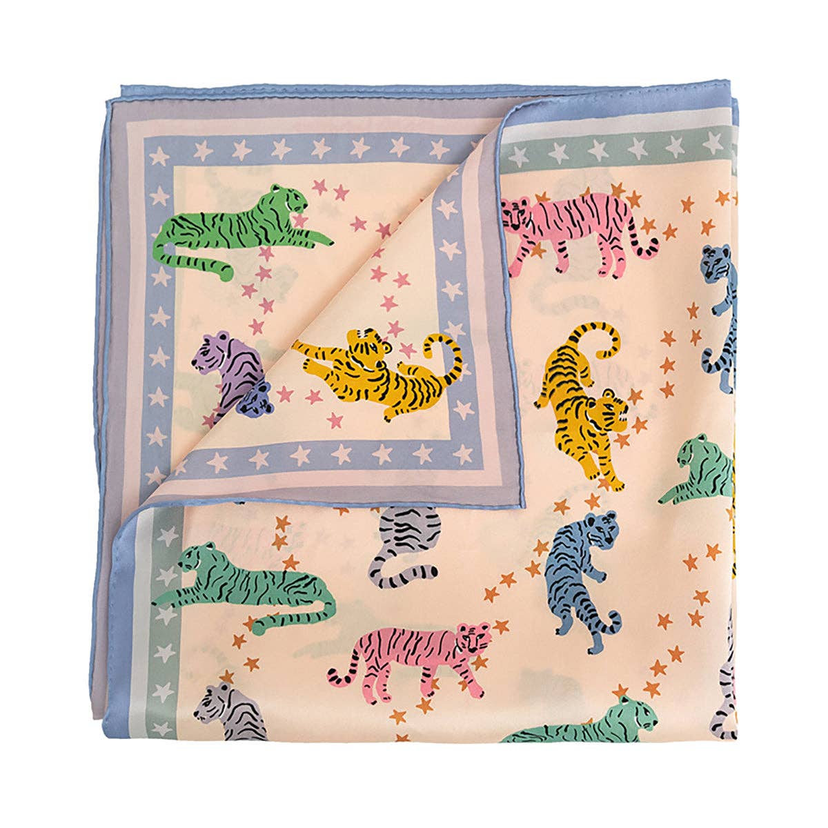 Neon Tigers Silk Bandana Kerchief