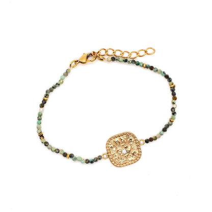 Brass & Stone Enchanted Heart Bracelet