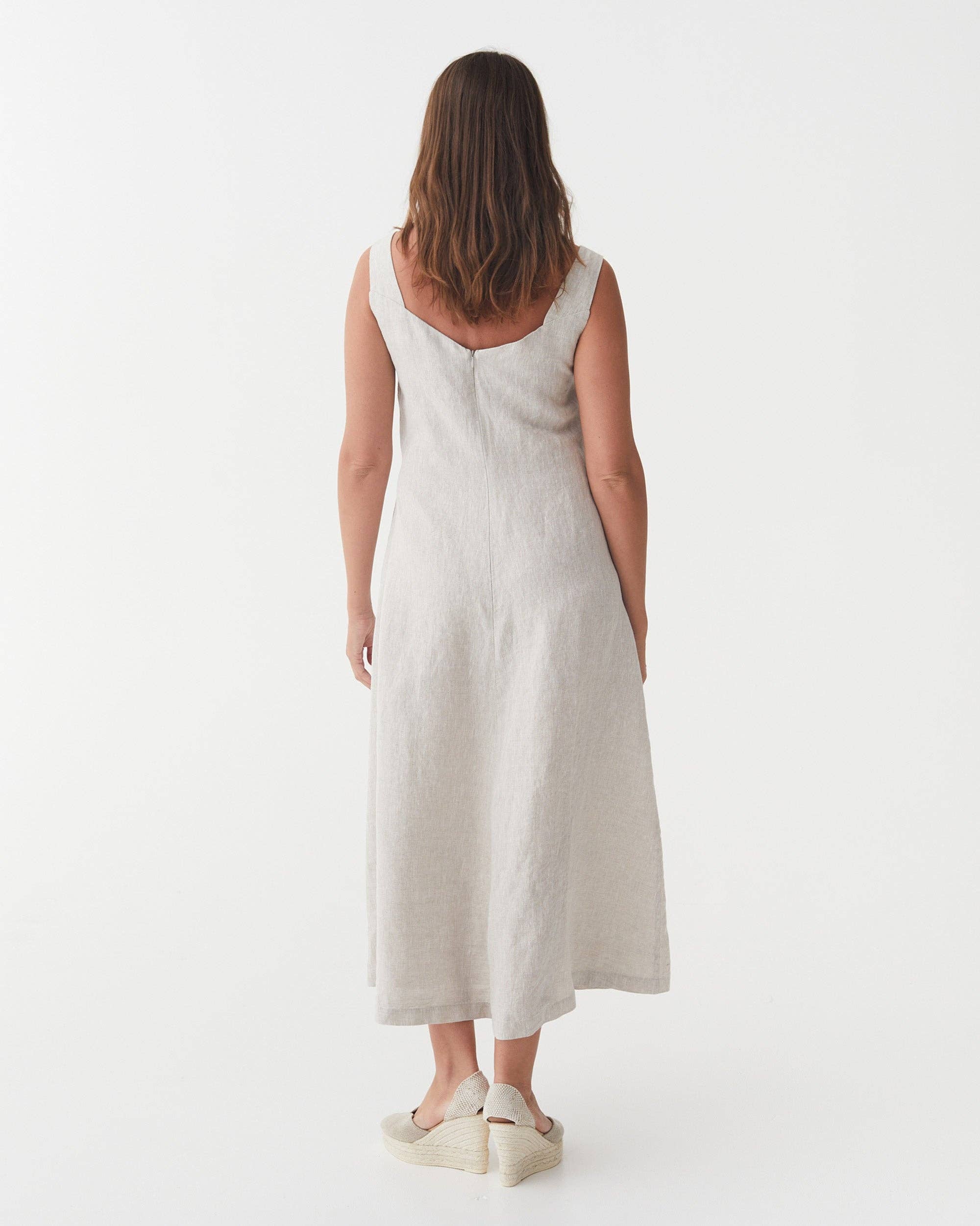 Chiloe A-line Linen Maxi Dress