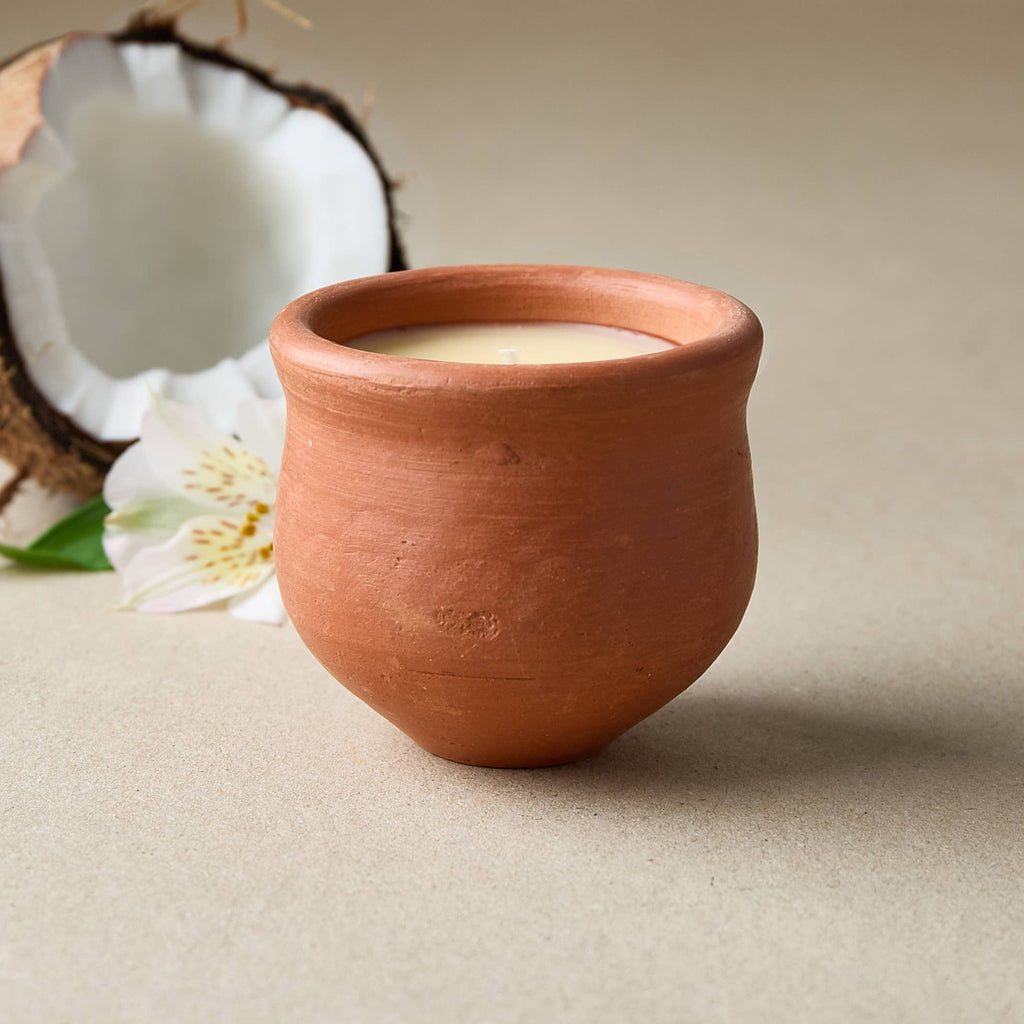 Handmade Indian Terracotta Pavani Candle - Original Scent
