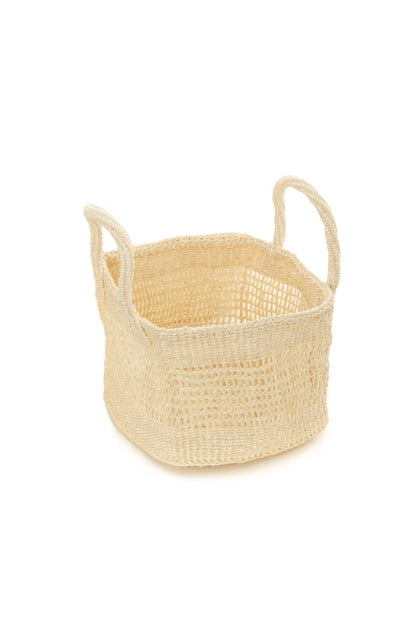Natural Cream Lace Weave Square Sisal Baskets