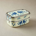 Tiffin Style Lunch Box | Ivory & Blue Birds