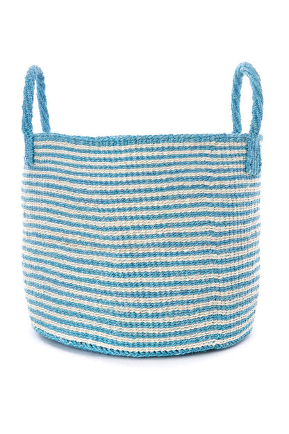 Narrow Stripe Sisal Tote - Blue