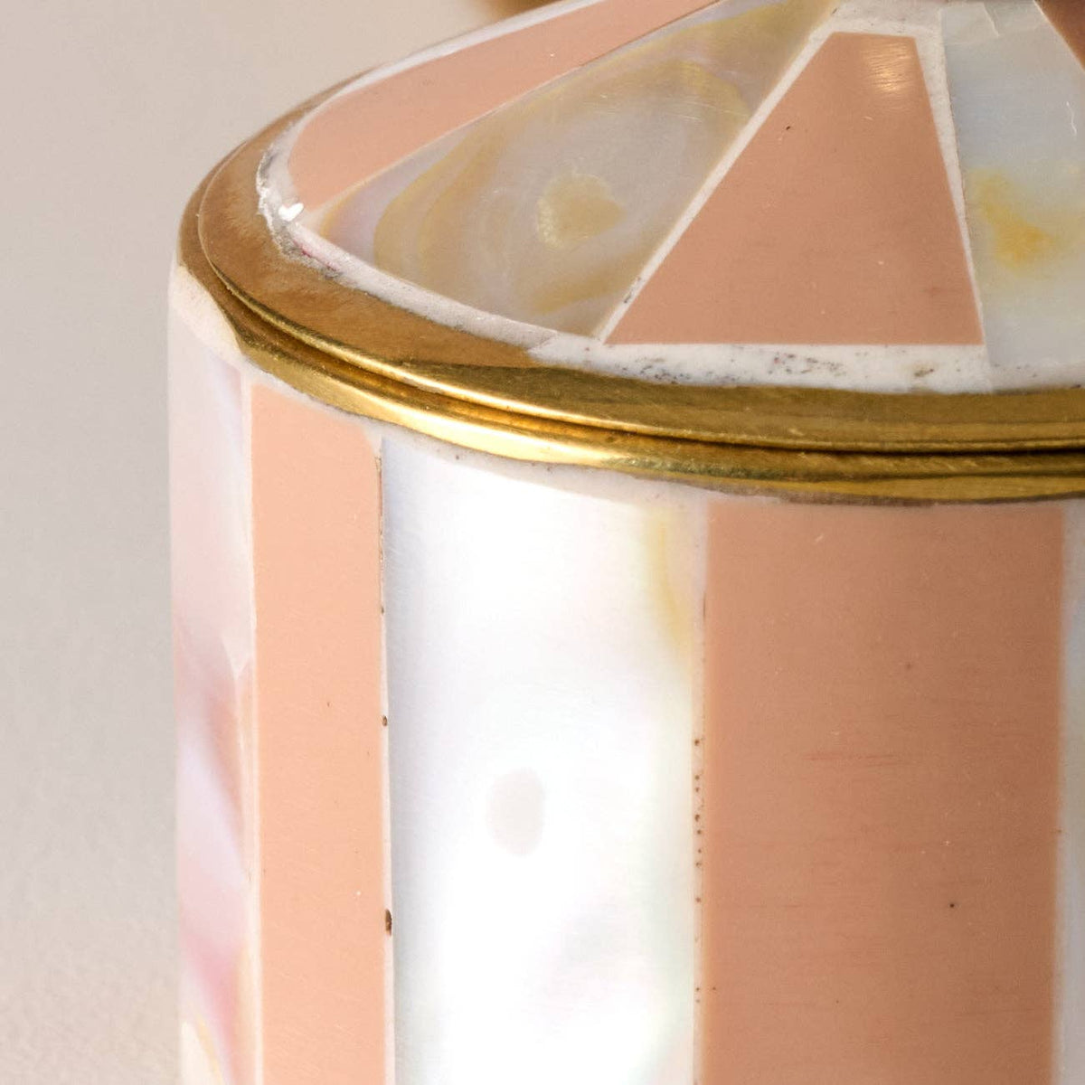 Mother of Pearl Tent Box in Peach