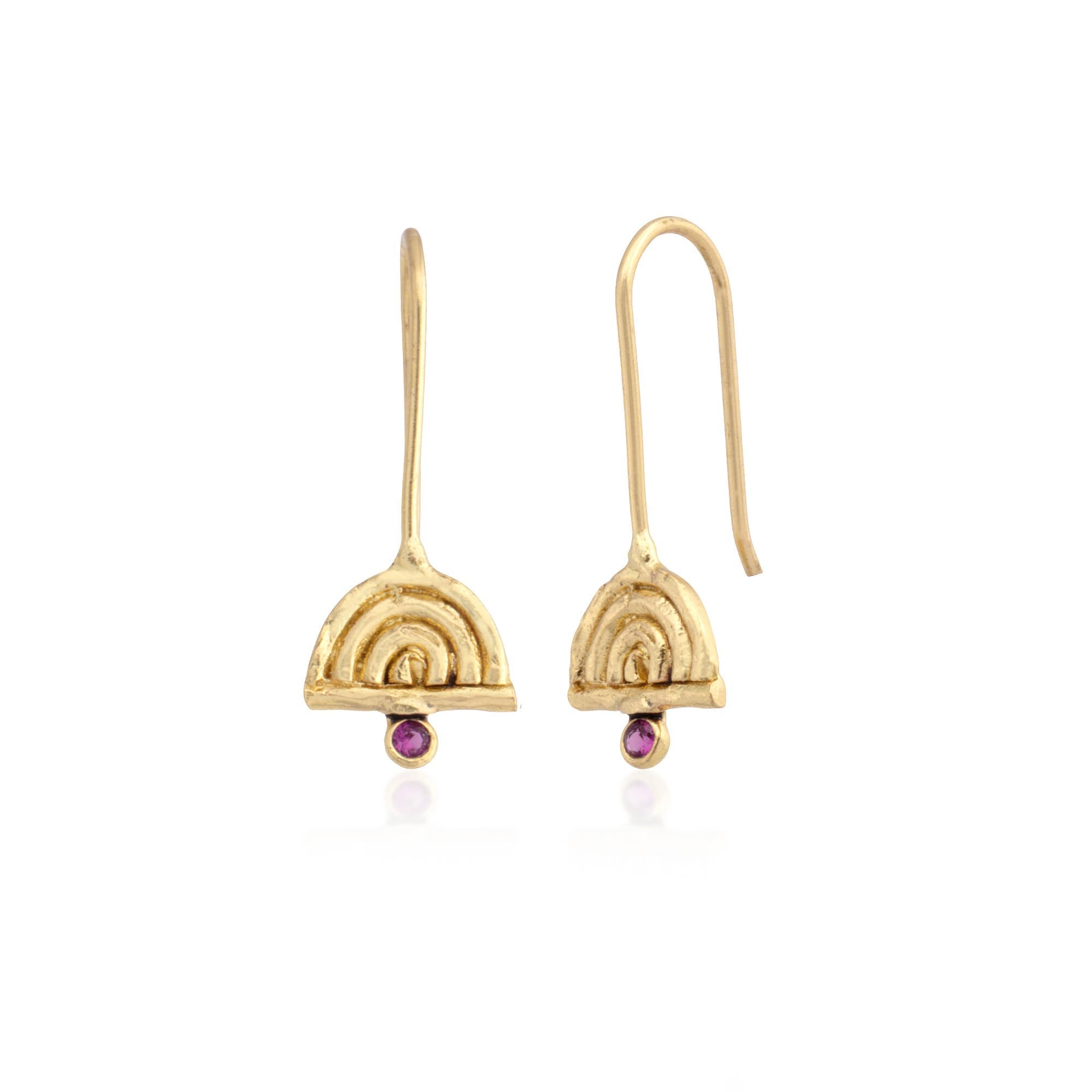 Gold-Plated Rubilite Petite Dangle Earrings