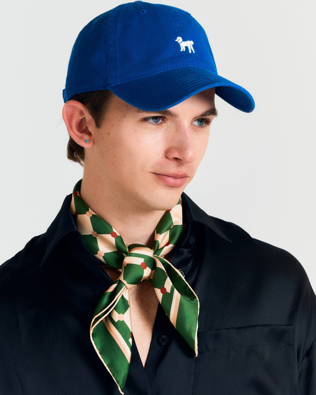 "Checkerboard" Silk Bandana Scarf