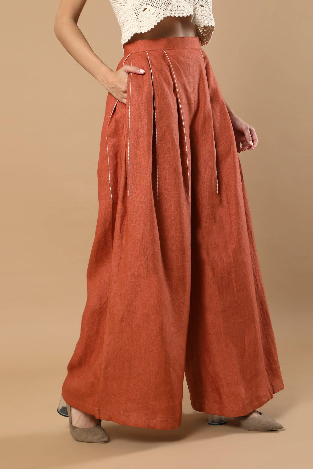 Aspen Linen Pants In Rust
