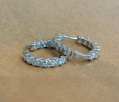 Moissanite Hoop Earrings, +-2.3cm