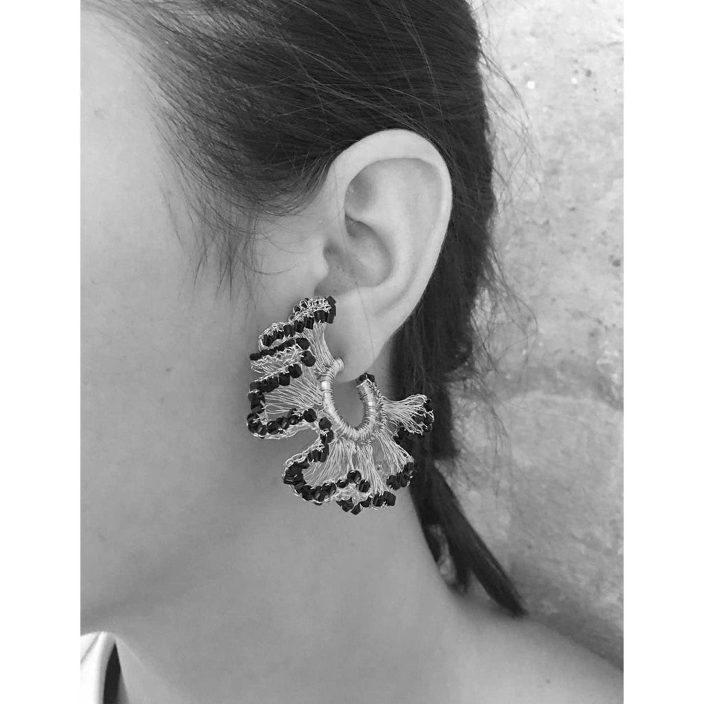 Sky Blue Mix Rio Hoops Handmade Crochet Earrings