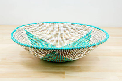 African Wall Basket / Bowl, sweet grass, multi-color
