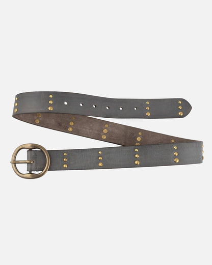 Dion | Round Buckle Leather Studded Belt