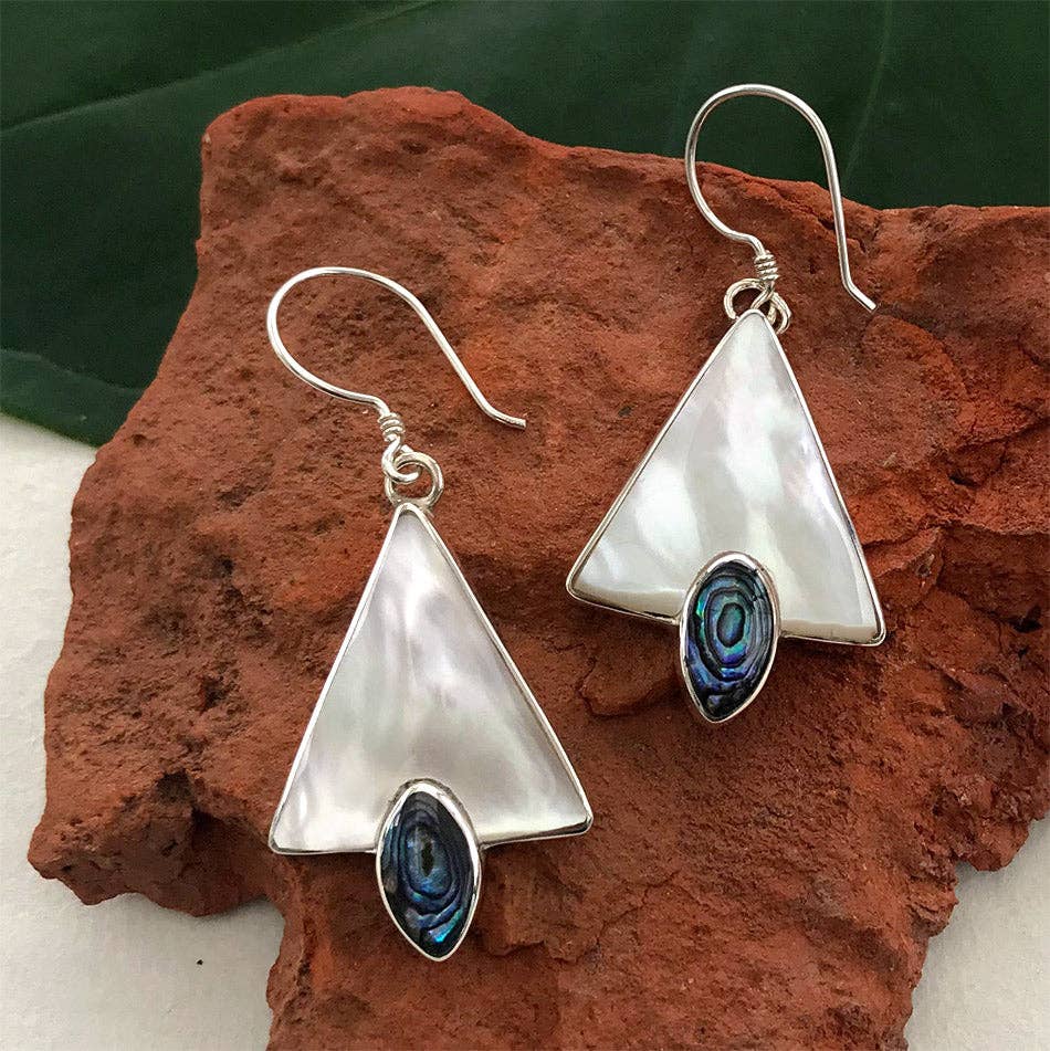 Mother-of-Pearl Triangle Earrings