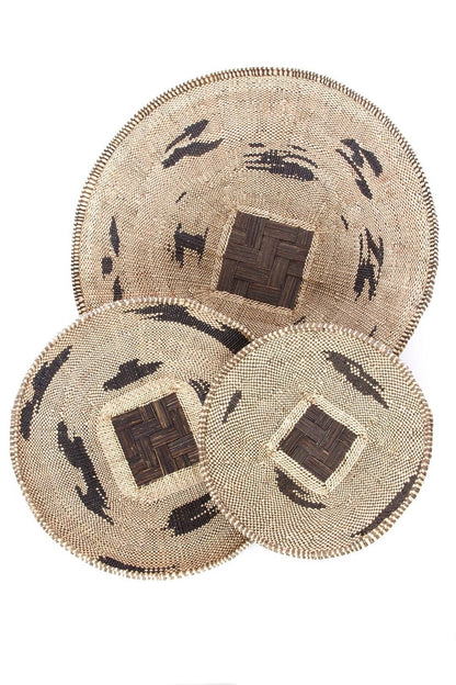 Medium BaTonga Black Recycled Plastic Splash Plateau Basket