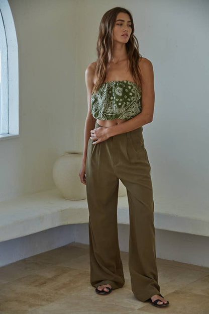 Tencel Linen Wide Leg Pants