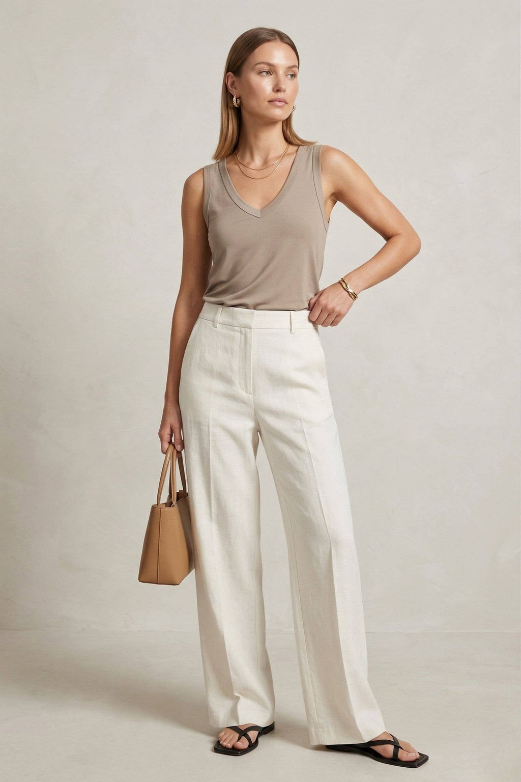 100% lyocell V-neck tank top
