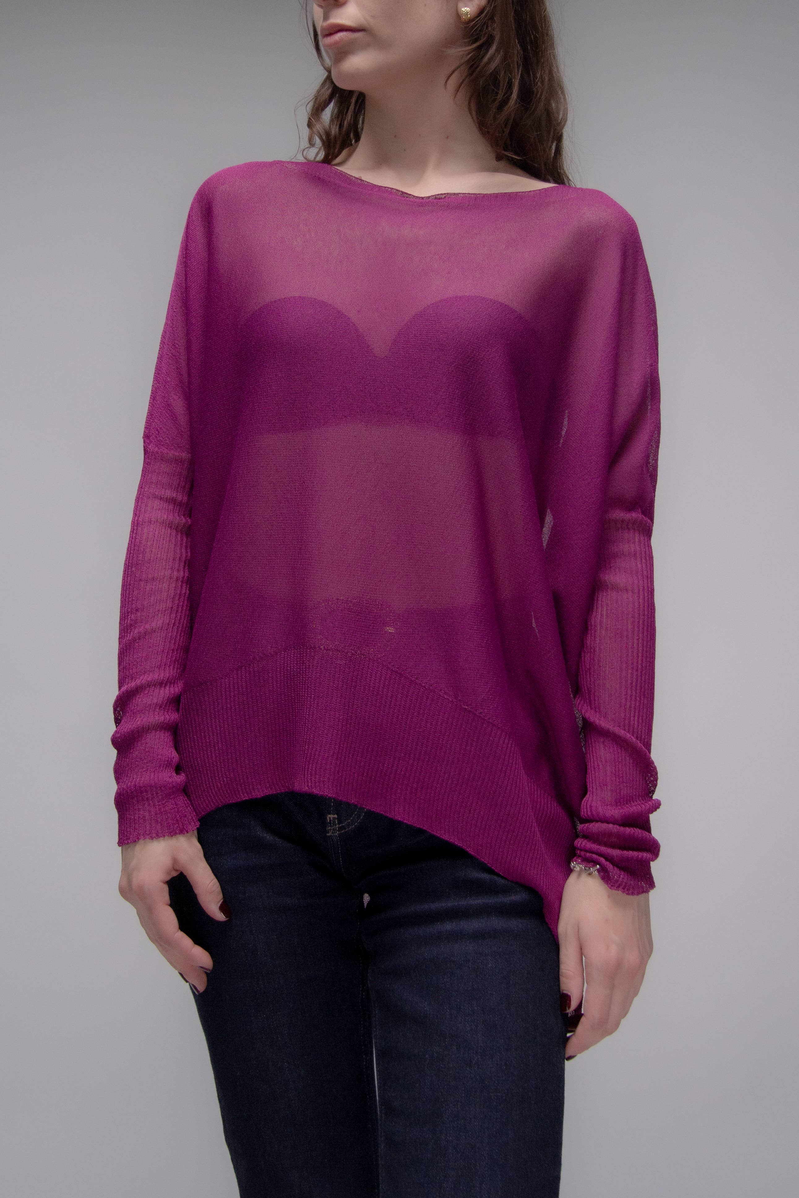 Maxi Sheer Knit Pullover