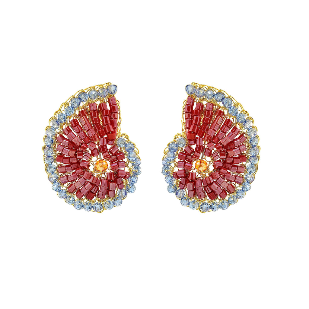Sunrise Mix Triton Post Handmade Crochet Earrings