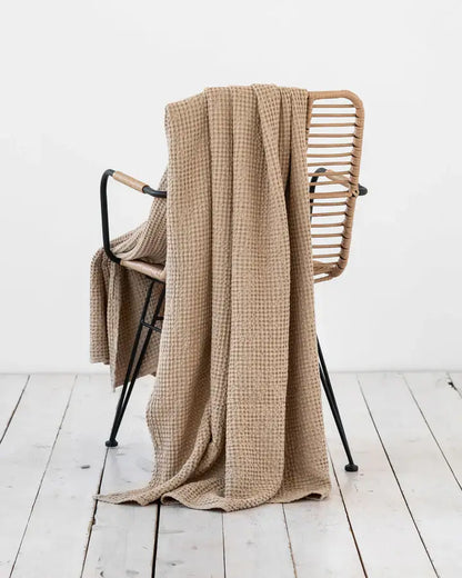 Linen waffle throw
