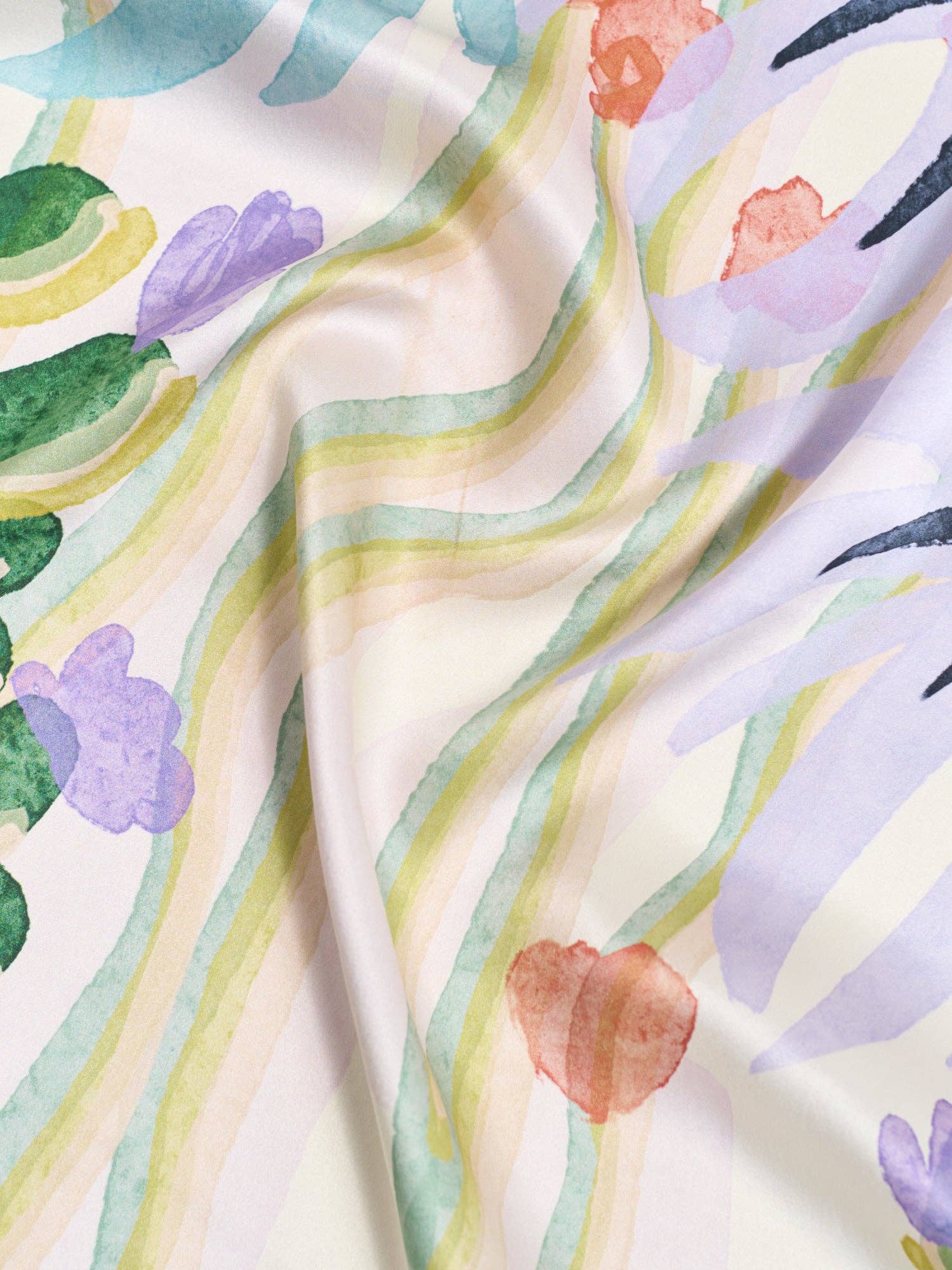 "Ethereal Mirage" Large Silk Scarf  In Pastel