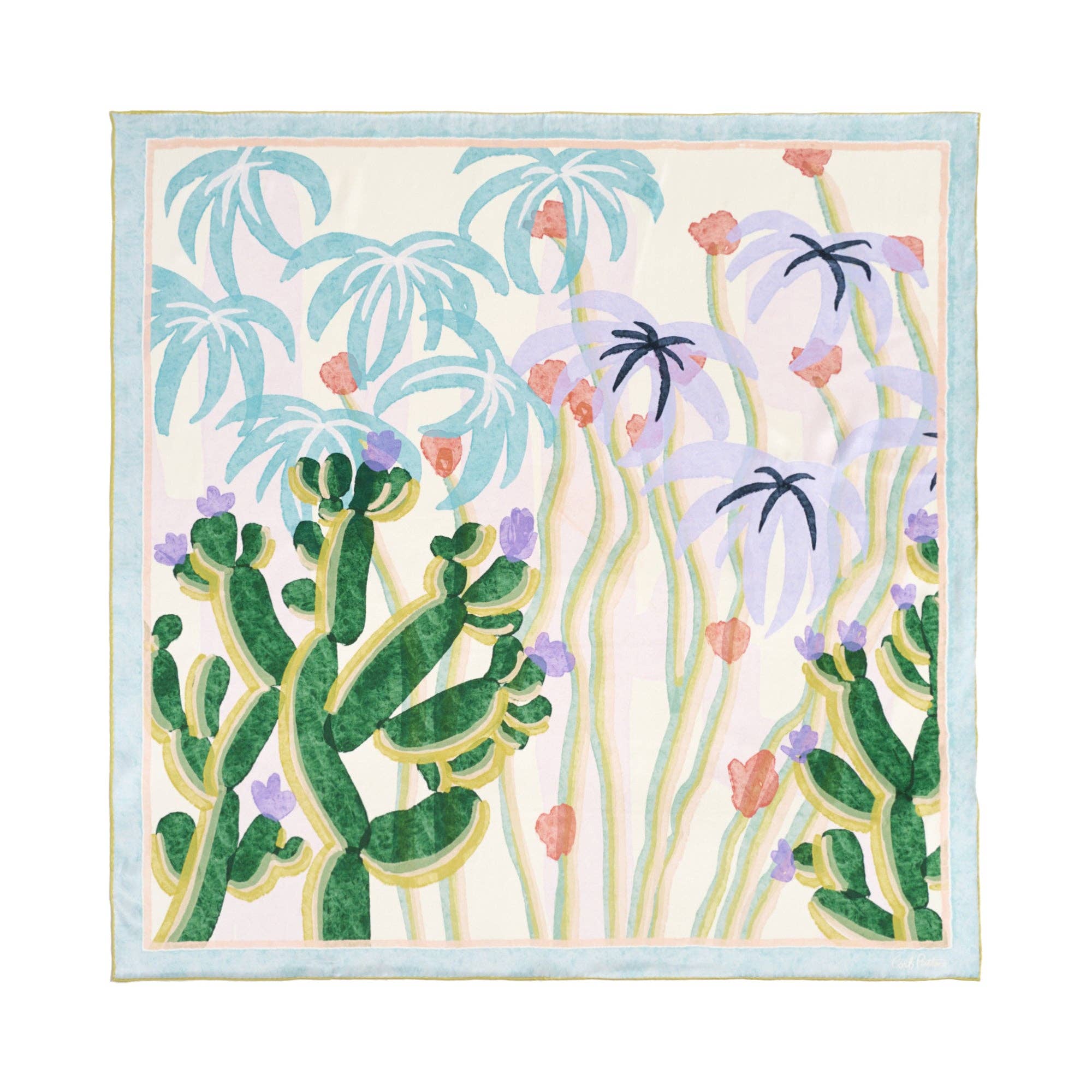 "Ethereal Mirage" Large Silk Scarf  In Pastel