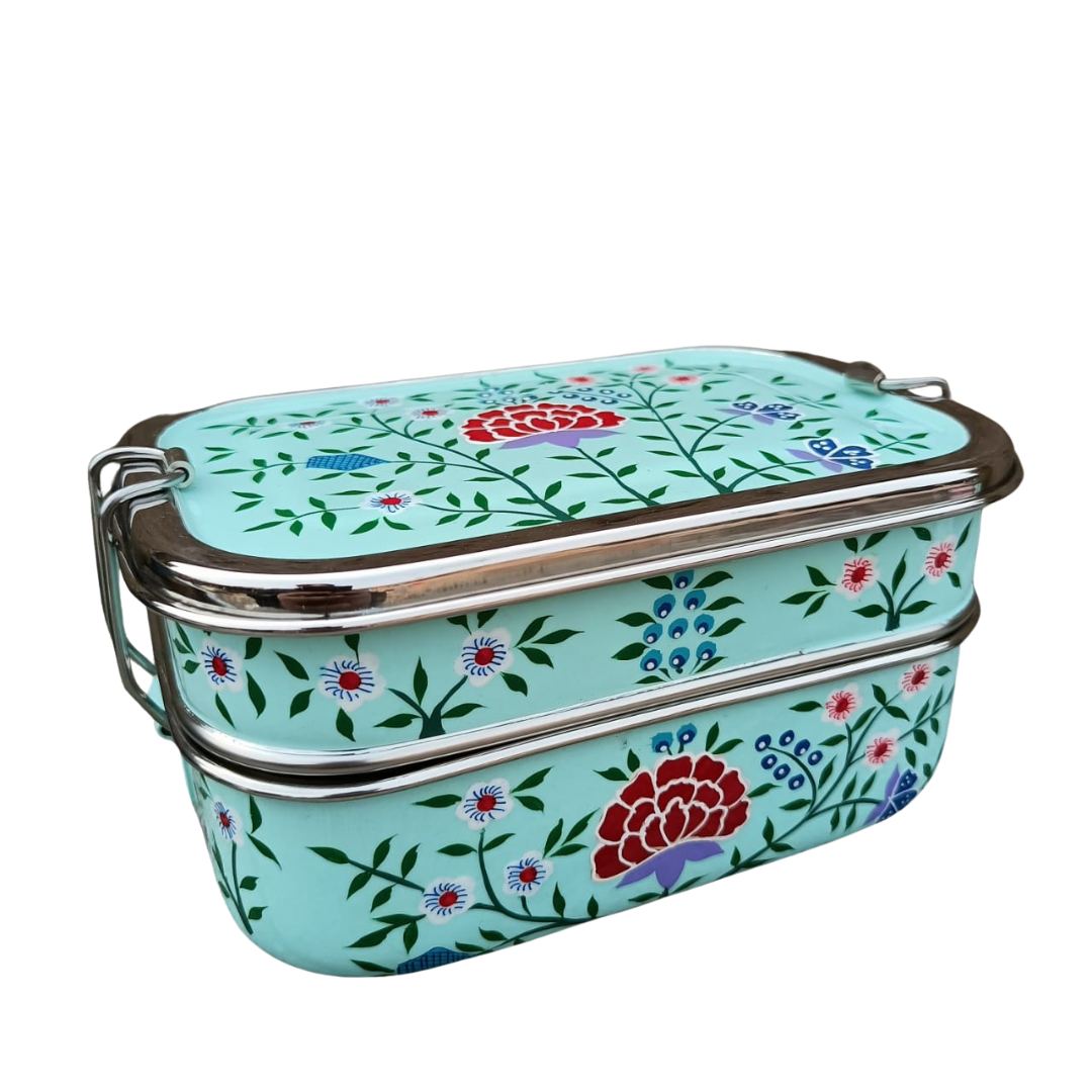 Tiffin-Style Lunchbox | Turquoise Spring