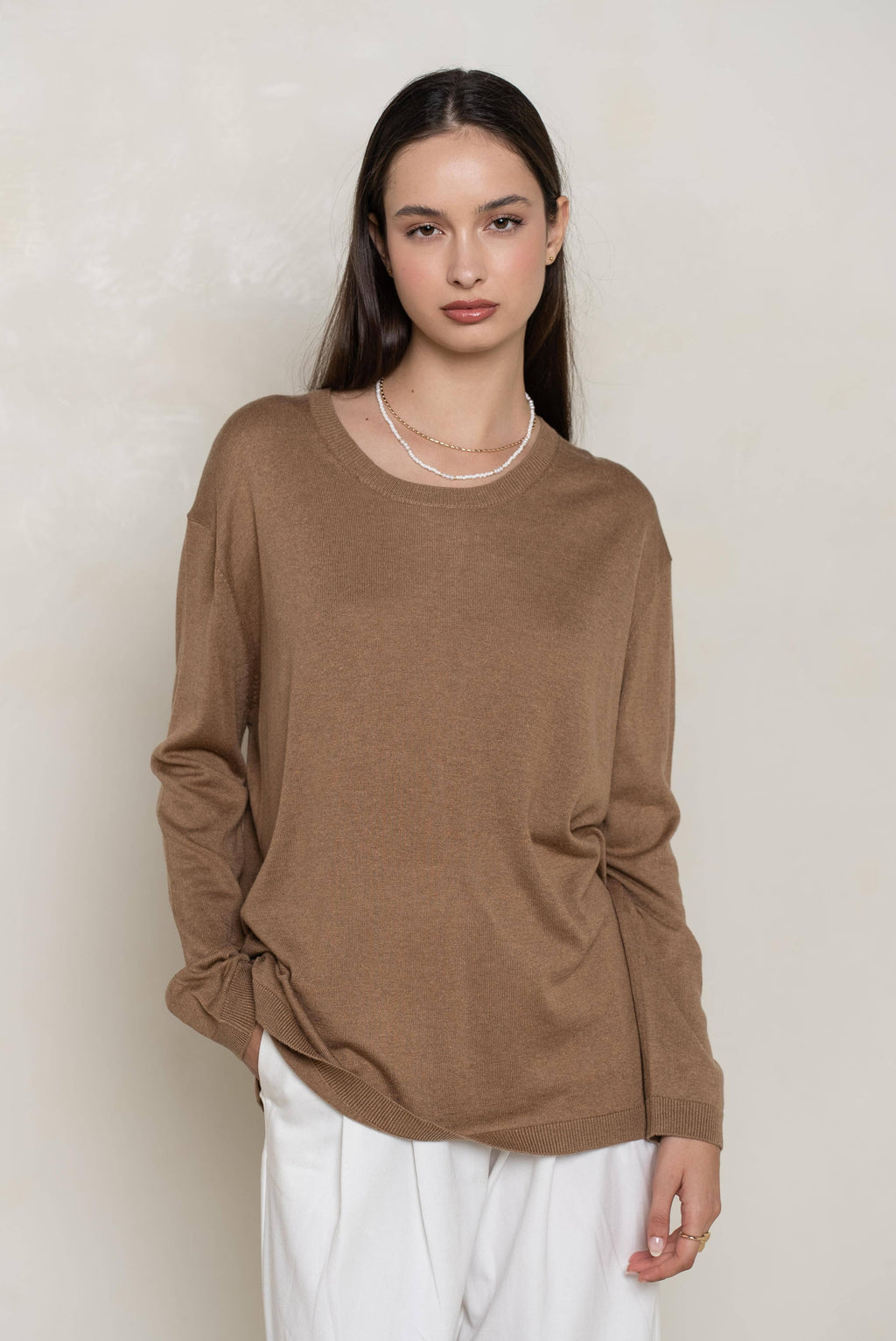 Silk & Cashmere Oversized Crew  Sweater