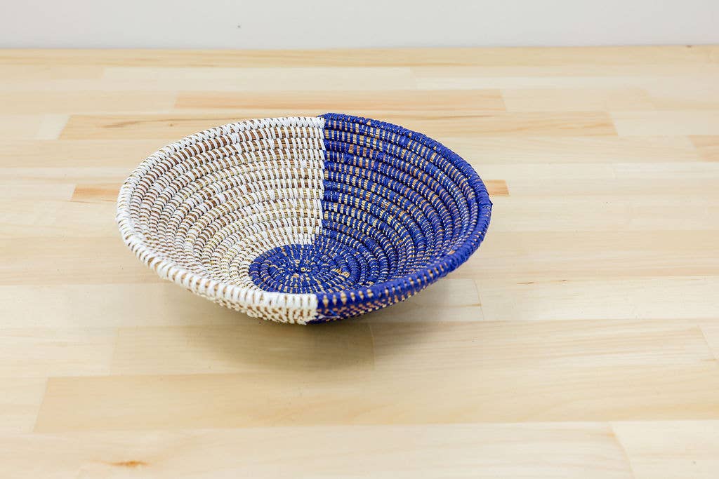 African Wall Basket / Bowl, sweet grass, multi-color