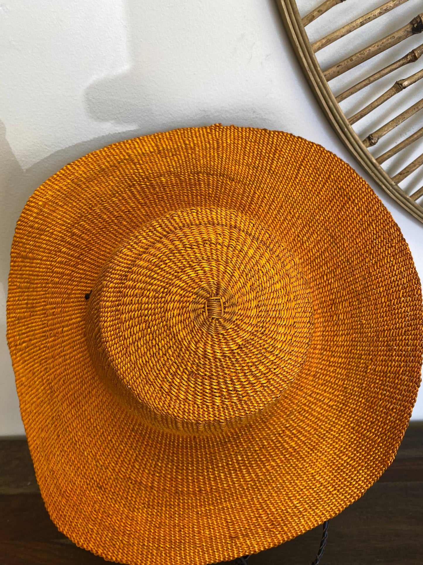 African Straw Sun Hat, Solid color