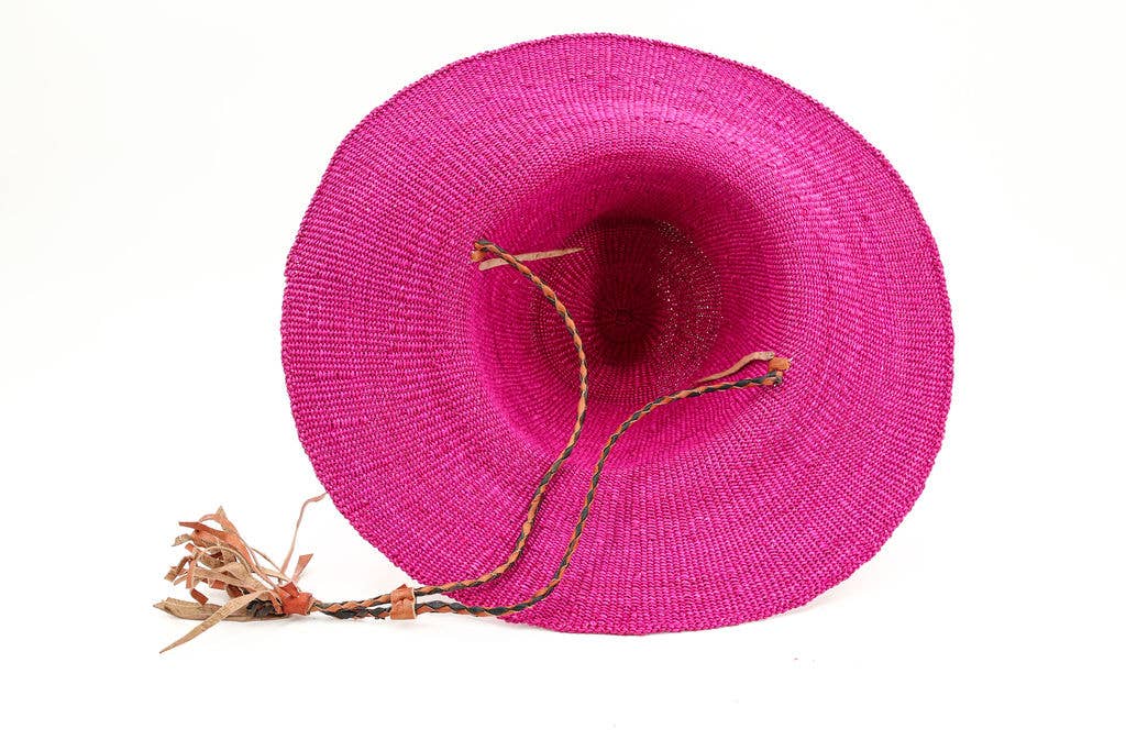 African Straw Sun Hat, Solid color
