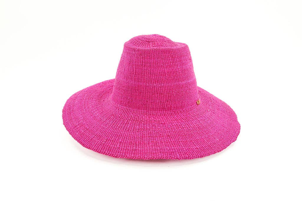 African Straw Sun Hat, Solid color