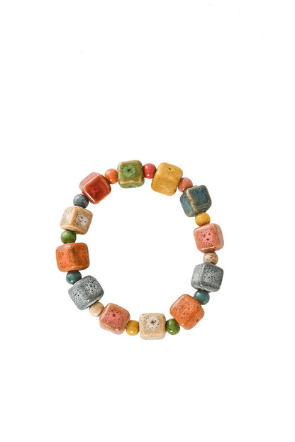 Ceramic Square Bead Zawadi Bracelet