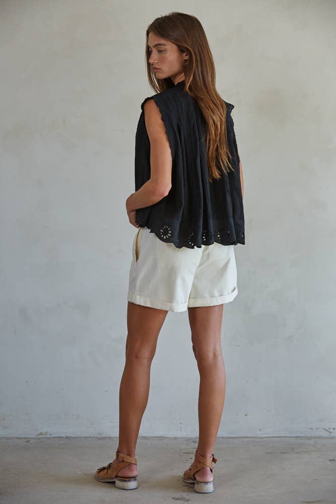 Eyelet Trim Top