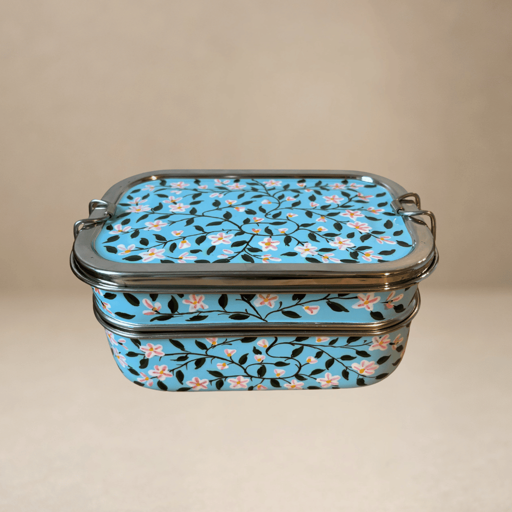 Pastel Blue & Pink Floral Lunchbox