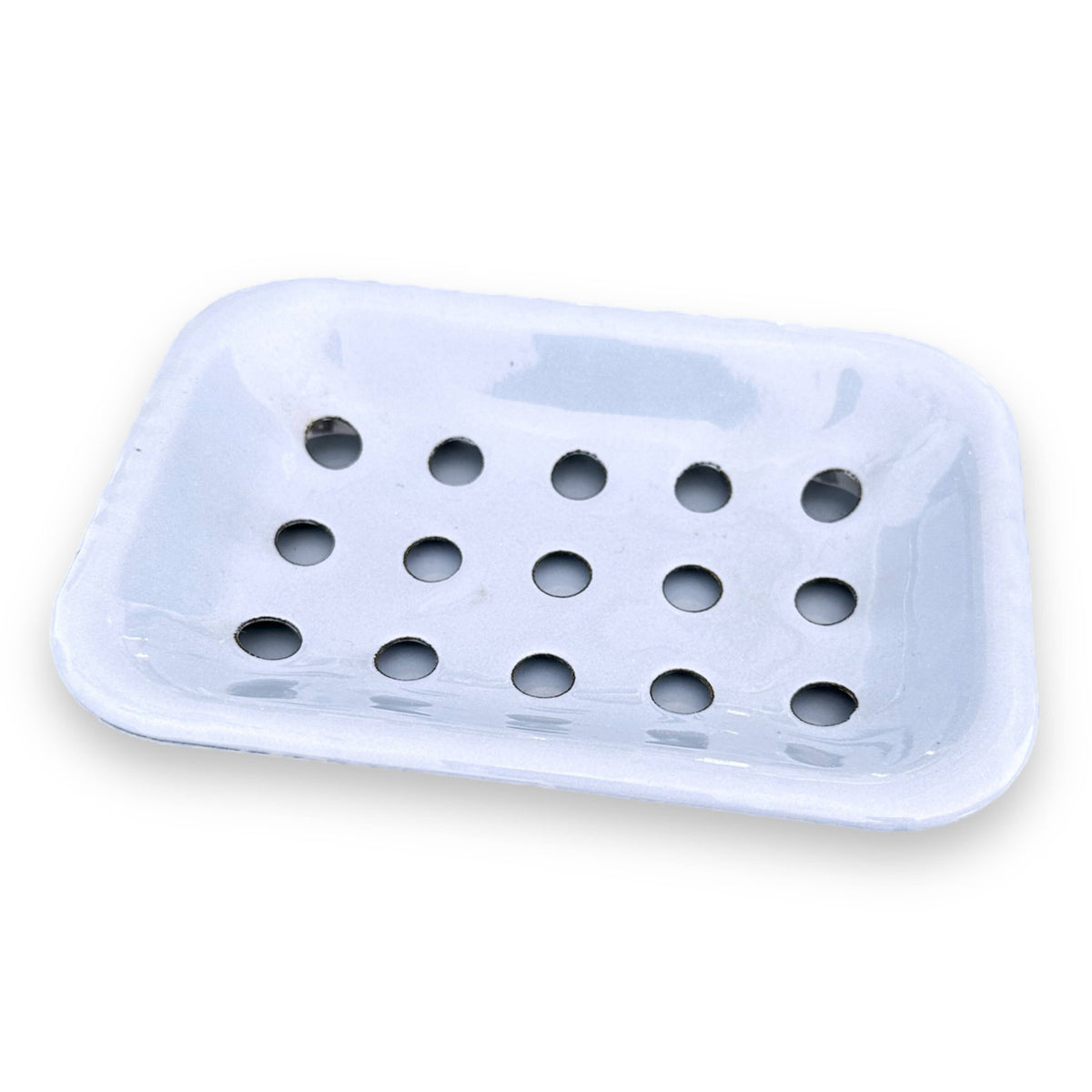 Enamel soap dish in hydrangea