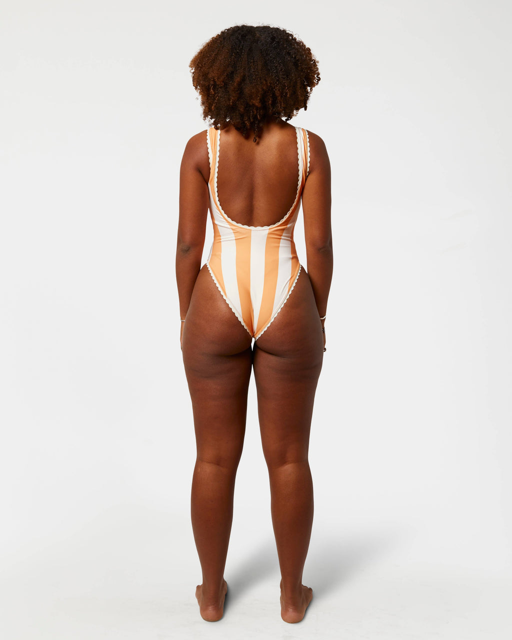 Cabana Stripe One-Piece in Orange Pop