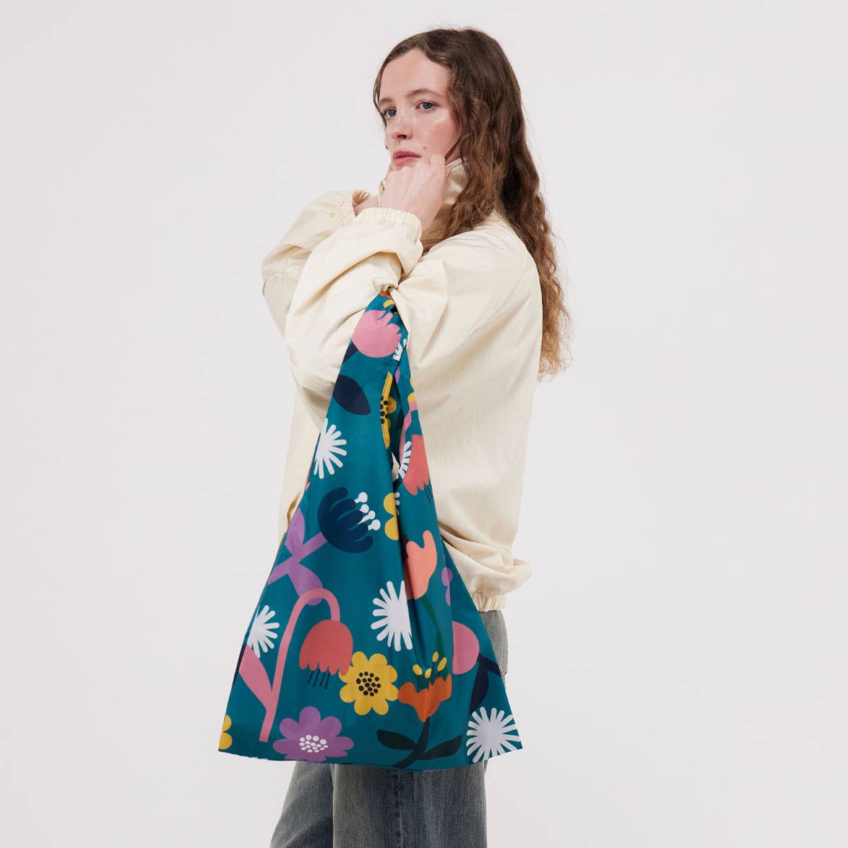 Bloom Blue Flower Print Eco-Friendly Foldable Shopping Bag