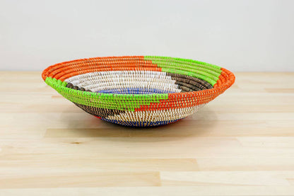 African Wall Basket / Bowl, sweet grass, multi-color