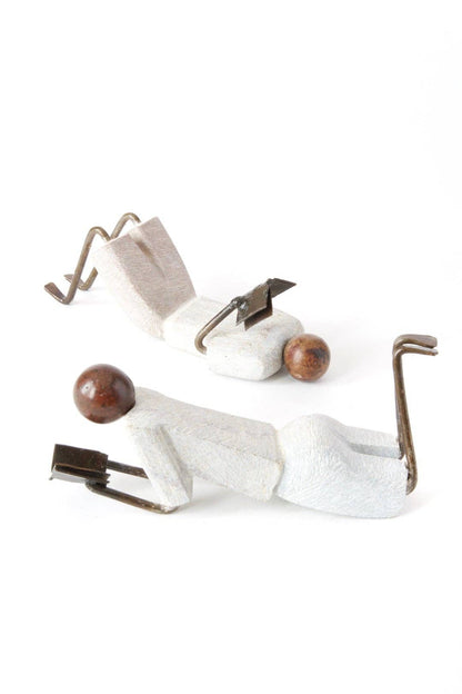Set of Two Zimbabwean Simple Life Stone and Metal Readers