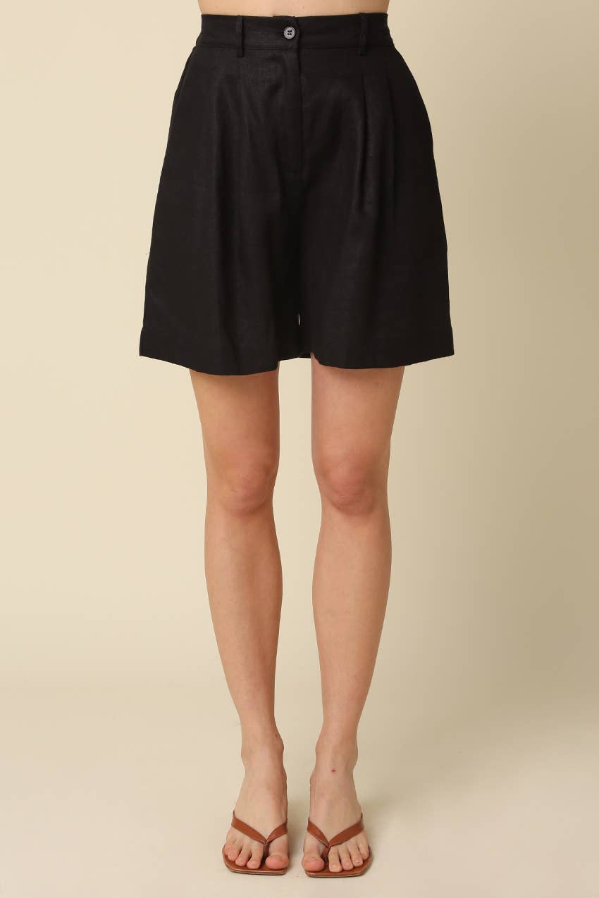 Lami Essential Flow Linen Shorts: Lt Khaki / S