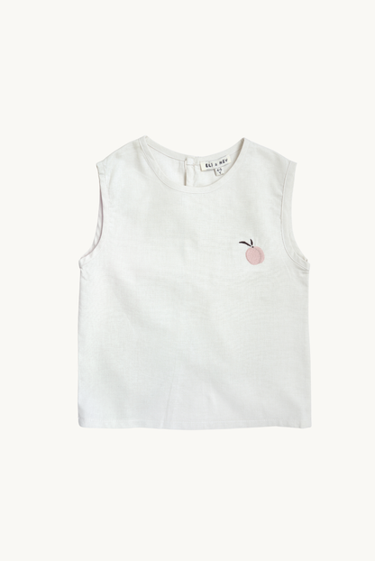 Baby / Girl  Peach Embroidered Top 100% Cotton Beige