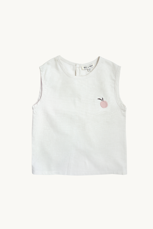 Baby / Girl  Peach Embroidered Top 100% Cotton Beige