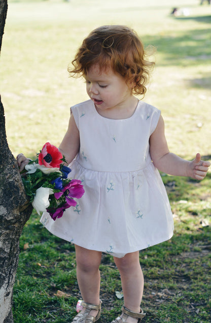 Baby Flower Embroidered Romper 100% Cotton OEKO-TEX